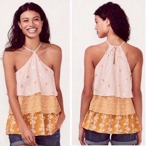 🦋 NWT Gold + White Layered Sleeveless Tank Top